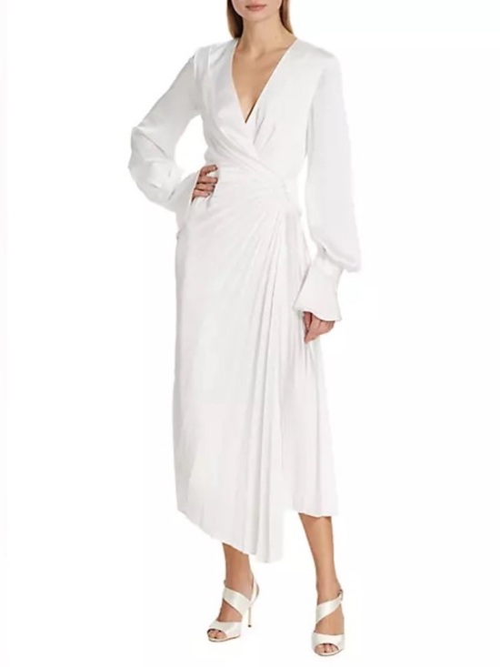 Acler Dresses & Skirts - ACLER ‘Cresta’ Satin Wrap Pleated Midi 
Dress